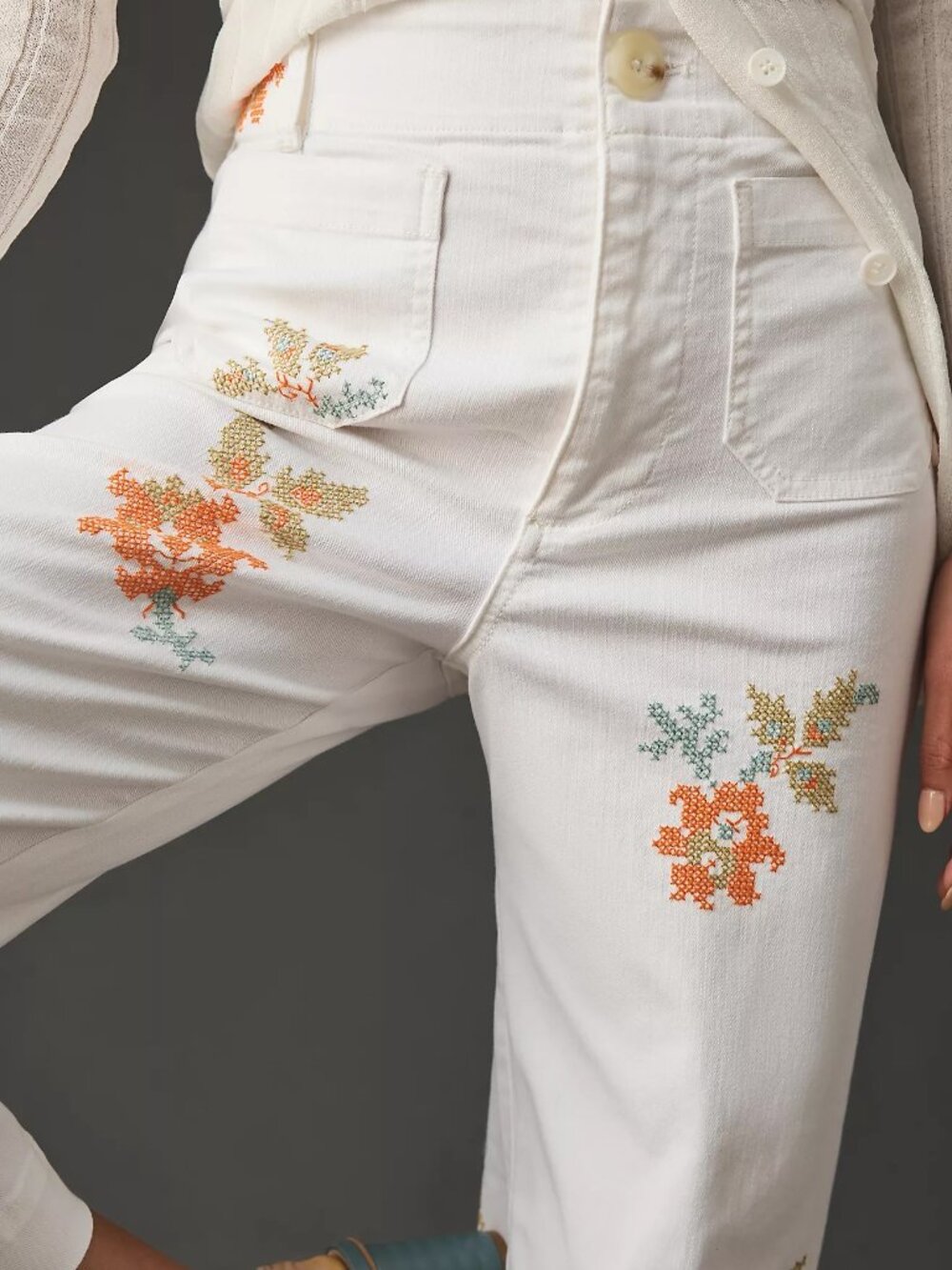 Anthropologie Colette Floral Embroidered Jeans - Picture 3 of 8